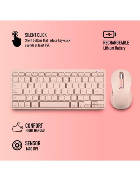 TECLADO + RATON NGS FANTASY KIT WIRELESS PINK