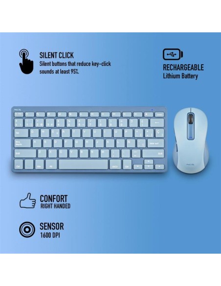 TECLADO + RATON NGS FANTASY KIT WIRELESS BLUE
