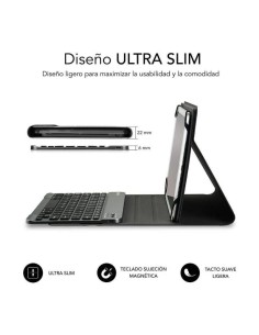 FUNDA + TECLADO SUBBLIM KEYTAB PRO BT PARA TABLETS 10.1-10.8 GREY 2