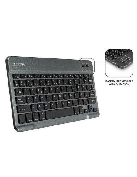FUNDA + TECLADO SUBBLIM KEYTAB PRO BT PARA TABLETS 10.1-10.8 GREY