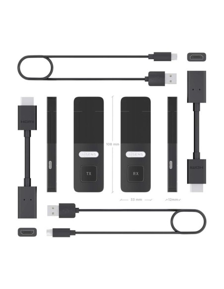 ADAPTADOR AISENS HDMI A HDMI WIRELESS 1080P 30M BLACK