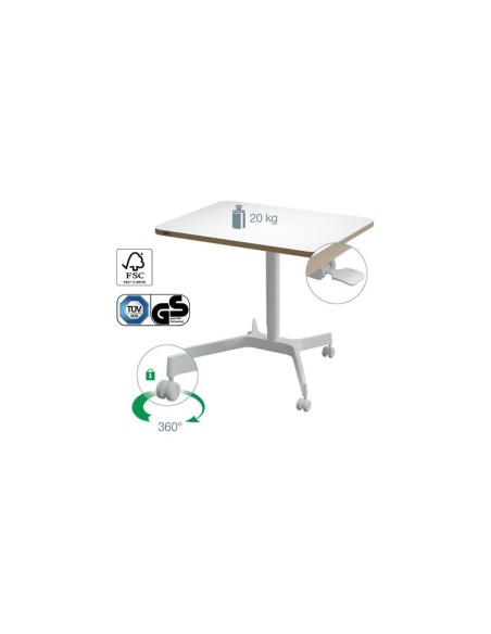 MESA ESCRITORIO LEITZ ELEVABLE COMPACTA ERGO WHITE