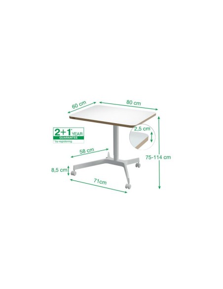 MESA ESCRITORIO LEITZ ELEVABLE COMPACTA ERGO WHITE