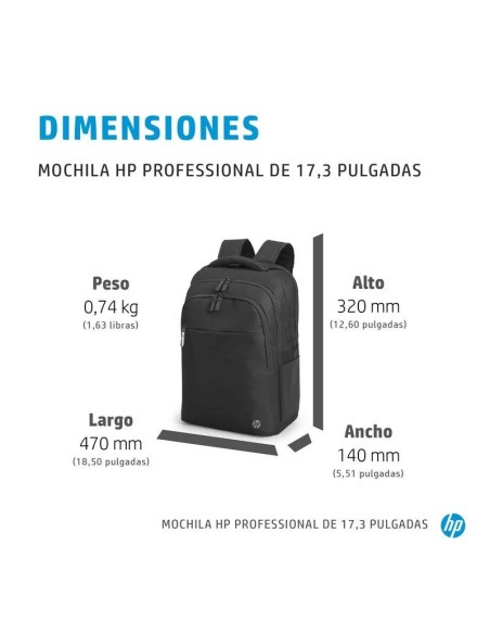 MOCHILA HP PROFESSIONAL BACKPACK 17.3 BLACK