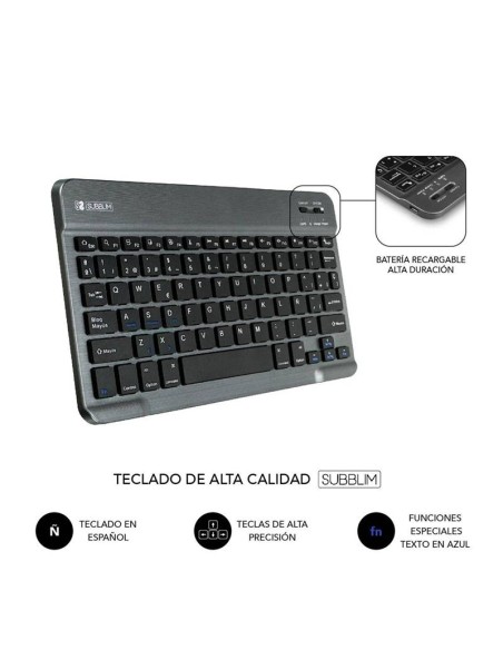 FUNDA + TECLADO SUBBLIM KEYTAB PRO BT PARA TAB LENOVO M11 BLACK