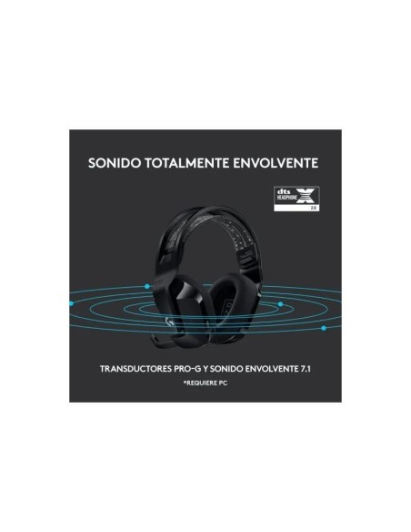 AURICULARES + MICROFONO LOGITECH GAMING G733 RGB WIRELESS BLACK