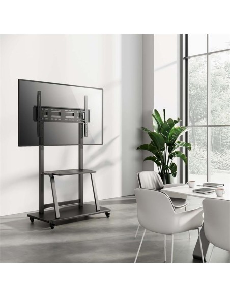 SOPORTE TV MONITOR AISENS SUELO CON RUEDAS 37-100 150KG BLACK/SILVER