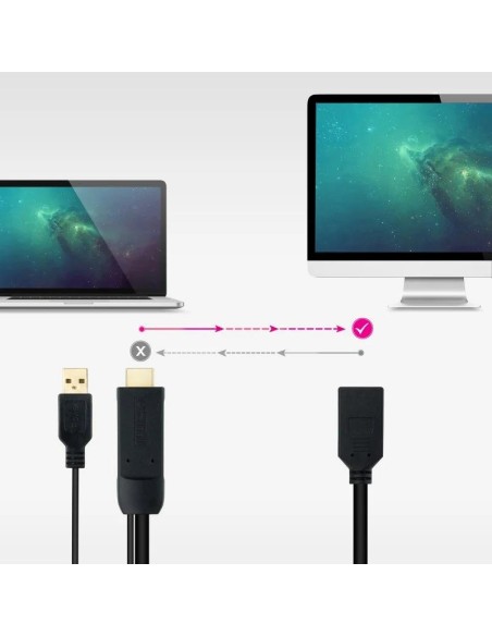 CABLE CONVERSOR NANOCABLE HDMI A DISPLAYPORT 20CM BLACK