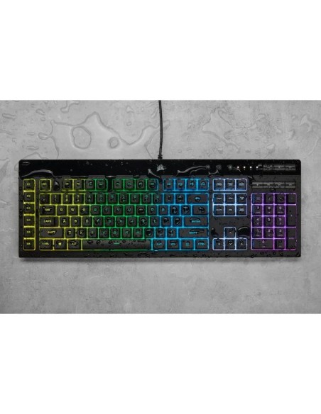 TECLADO GAMING CORSAIR K55 PRO USB ICUE RGB BLACK + REPOSAMUÑECA