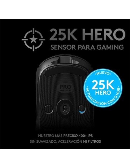 RATON GAMING LOGITECH G PRO WIRELESS 25600DPI RGB BLACK