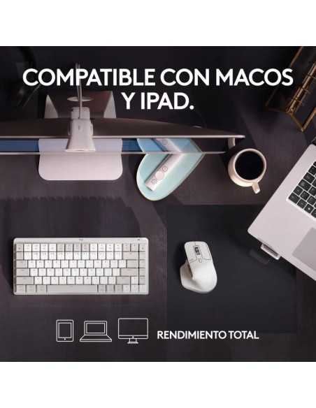 RATON LOGITECH MX MASTER 3S WIRELESS 8000DPI 7 BOTONES WHITE