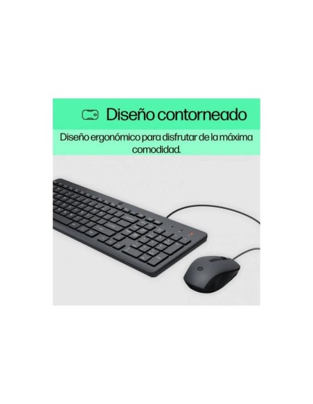 TECLADO + RATON HP 150 USB BLACK