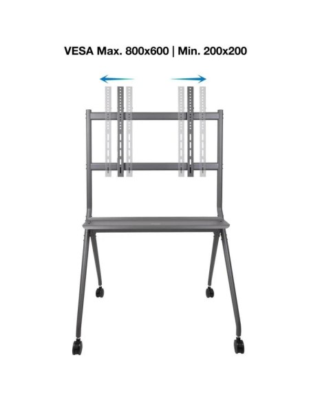 SOPORTE TV MONITOR TOOQ SUELO CON RUEDAS 50-86 120KG GREY
