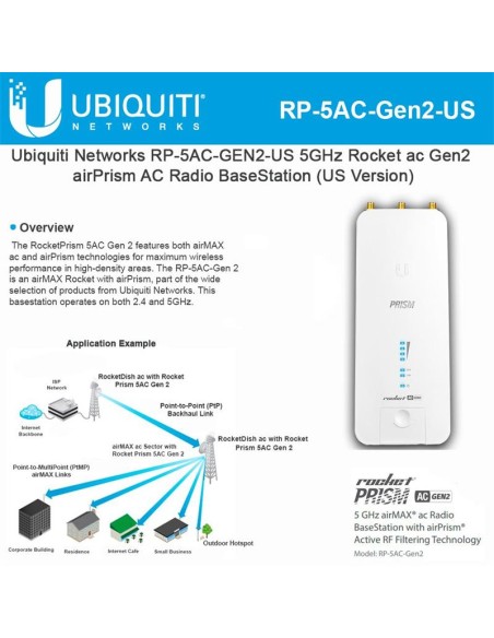 UBIQUITI RP-5AC-GEN2 ROCKET AC PRISM 5GHZ