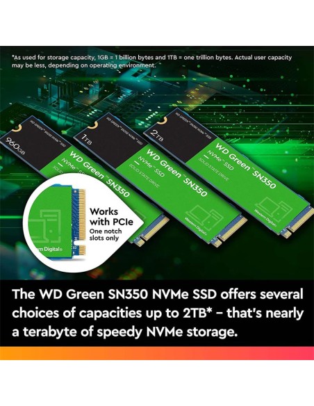 DISCO DURO SSD WESTERN DIGITAL 1TB M2 NVME PCIE SN350 M.2 2280