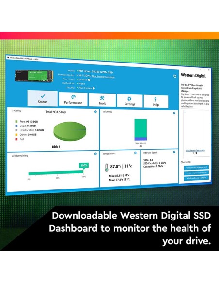 DISCO DURO SSD WESTERN DIGITAL 1TB M2 NVME PCIE SN350 M.2 2280