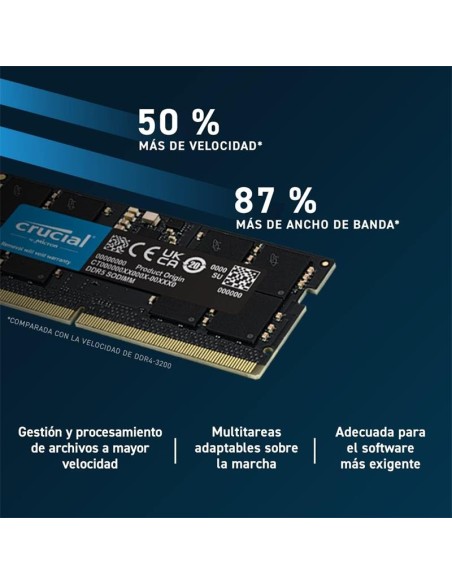 MEMORIA SODIMM 16GB CRUCIAL DDR5 4800MHZ