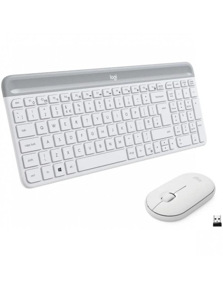 TECLADO + RATON LOGITECH MK470 SLIM WIRELESS SILENT WHITE