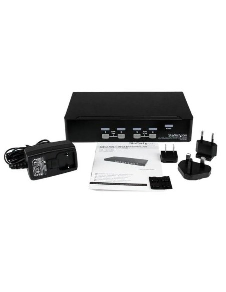 SWITCH CONMUTADOR KVM STARTECH 4 PUERTOS VGA USB 2.0 RACK 1U