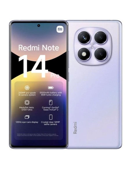 SMARTPHONE XIAOMI REDMI NOTE 14 PRO 6.67 FHD+ 8GB/256GB/200MP/NFC/4G PURPLE