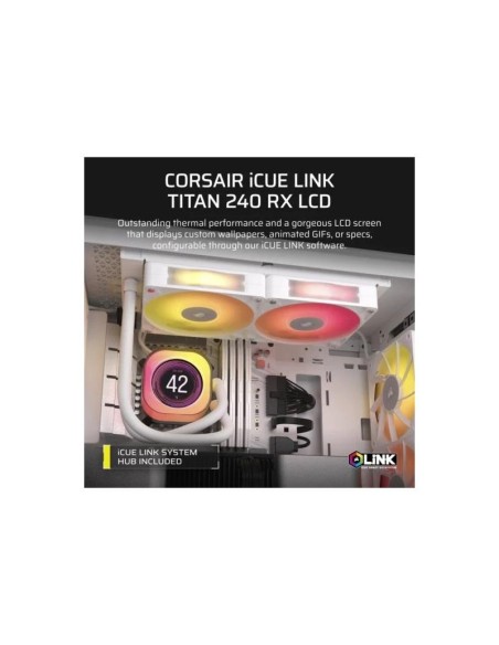 REFRIGERACION LIQUIDA CPU CORSAIR ICUELINK TITAN 240 RX 240MM RGB LCD WHITE