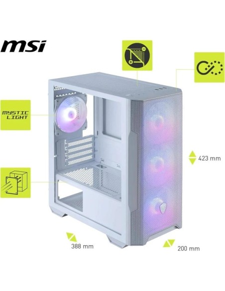 CAJA ORDENADOR GAMING MSI MAG FORGE M100R MATX ARGB WHITE