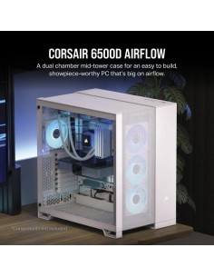 CAJA ORDENADOR GAMING CORSAIR 6500D AIRFLOW CRISTAL TEMPLADO WHITE 2