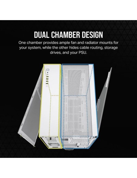 CAJA ORDENADOR GAMING CORSAIR 6500D AIRFLOW CRISTAL TEMPLADO WHITE