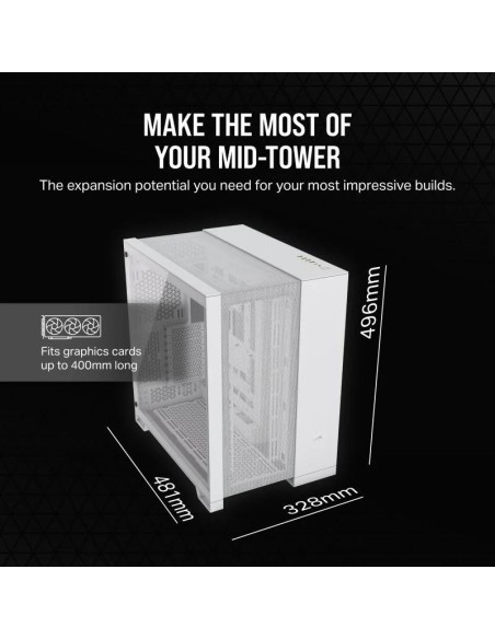 CAJA ORDENADOR GAMING CORSAIR 6500D AIRFLOW CRISTAL TEMPLADO WHITE