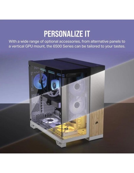 CAJA ORDENADOR GAMING CORSAIR 6500D AIRFLOW CRISTAL TEMPLADO WHITE