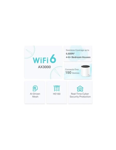 WIRELESS REPEATER TP-LINK AX3000 WIFI 6 DUALBAND MESH PACK 3 DECO X55